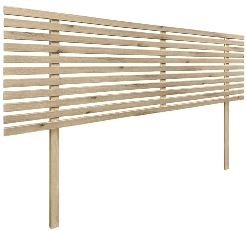DHOME Tête de lit en Bois MDF Recyclé avec Pieds Lit en Palettes Style Japonais Accessoires Inclus (Bois Cambrien, 145cm)