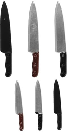 PHENOFICE 6 Pièces Outil Modèle Maison De Poupée Jouet Maison Mini Jouets Mini Cuisine Jouets Mini Accessoires De Cuisine Mini Cuisine Décoration Figurines Miniatures Couteaux De Cuisine