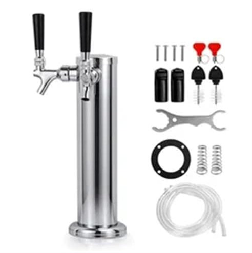 Colonne à BièRe Avec Robinet Tour à bière, distributeur de tour de Kegerator de bière pression, colonne de bière polie de 3 pouces avec outils de clé à tube Tour à BièRe Pour La Maison, Le Bar, Les Pi