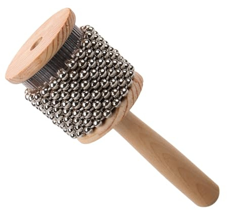 GALPADA Strumento Unico e Legno Musicale Percussione in Portatile per Cabasa Acciaio Inossidabile Giocattolo Musicale Beige Bambini per Piccoli Musicisti