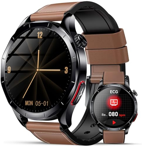 Lgnitek 2026 Nuevo ECG Reloj Inteligente Hombre con HRV/ρresιón Arterιαl/BMI/Ácido Úrico/Lípidos, 1.43“ AMOLED Smartwatch con 24H Pulsómetro SpO2 Monitor de Sueño, Pulsera Actividad para Android iOS