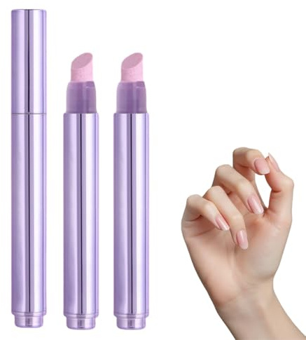 2 Stück 3-In-1 Nagelhautölstift, Nagelhautschieber Ölstift mit Keramikspitze, Feuchtigkeitsspendender Cuticle Oil Pen,Nagelhautentfernerstift,Nagelpflege Stift für Trockene, Beschädigte Nägel
