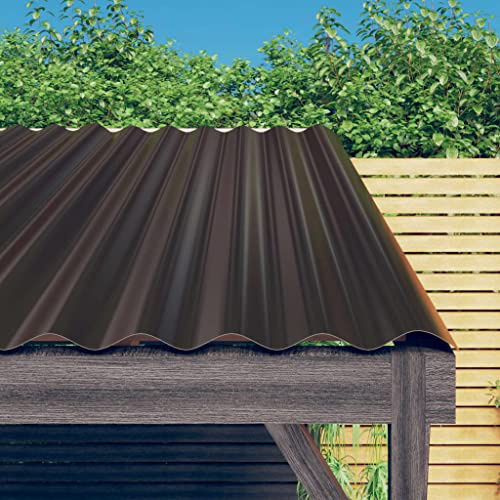 Generico Pannelli Tetto 12pz Acciaio Zincato Marrone 100x36cm,Articoli di ferramenta,Materiali da Costruzione,Materiali per coperture,Coperture e tegole per tetti-319144