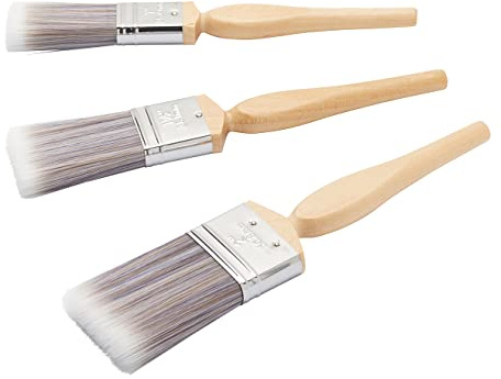 Fit For The Job set di 3 pennelli per pittura fai-da-te Diamond per un risultato uniforme con pittura a emulsione, lucida e satinata su pareti, soffitti, mobili, legno e metallo