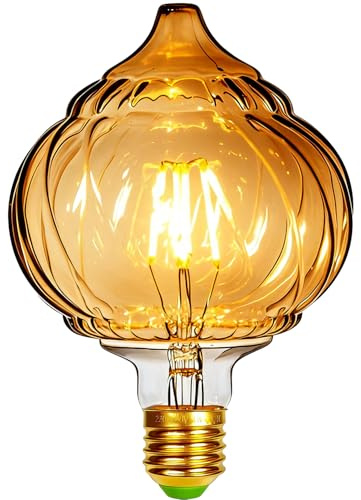 Tianfan LED-lampor, vintage, 4 W, varmvit, 2 500 Kelvin, stor glob, kristall, LED-lampa, 220/240 V, Edison-skruv, E27-bas, speciell dekorativ glödlampa, G125 (lykta)