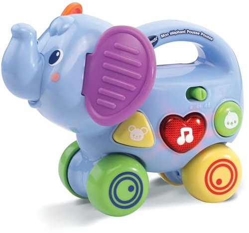 VTech- Elephant Pousse Baby Jouet Premier Age, 80-513605, Multicolore - Version FR
