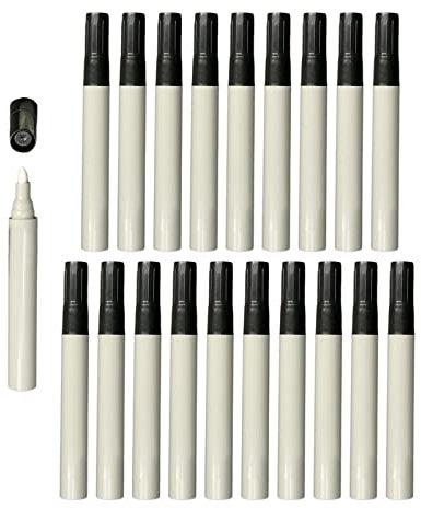 Perfeclan Leere befüllbare leere Farbe Touch Up Pen Rod Marker, Ölfarbe auf Wasserbasis füllen, 10 Stück - Grauer Stab runder Kopf