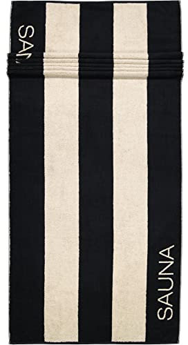 Cawö Saunatücher Natural Blockstreifen 6221 Natur-schwarz - 39