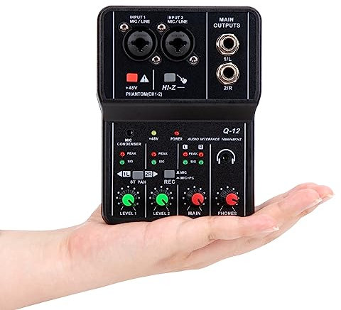 YOUSHARES 2 Channel USB Audio Interface for Recording Music, AudioBox Mic Preamps 48v 2 Channel for Streaming and Podcasting Recording