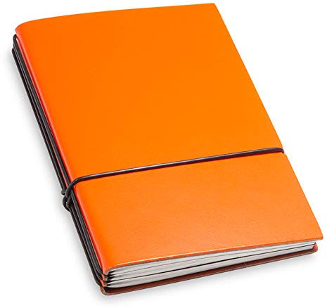 X17- A6 Terminplaner/Organizer 2026 Kalender | orange, recyceltem Leder. Austauschbare Hefte: Wochenkalender Classic + 1x Notizen blanko