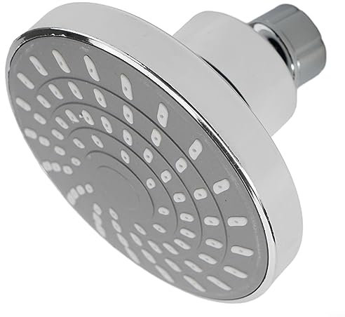 Oniissy Soffione doccia fisso ad alta pressione 9,5 cm di ricambio soffione doccia a pioggia regolabile con sfera girevole rotonda cromata, soffione doccia a pioggia