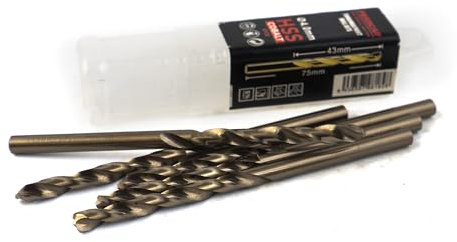 Ferrcan Brocas para metal HSS DIN338 M35 5% cobalto Turbomax para taladrar en acero inoxidable, hierro y otros metales paquete de 5 unidades por medida (4mm)