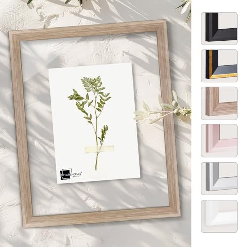 Bildershop-24 Telaio in vetro doppio con doppi vetri, Prio in Rovere Sonoma 40x60cm con vetro acrilico, cornice per quadri con doppi vetri