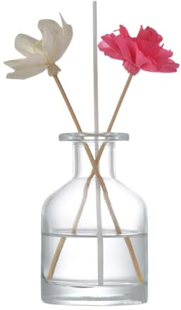 150ml/5oz Refillable Glass Diffuser Bottle Aromatherapy Jar Container Fragrance Accessories Use for DIY Replacement Reed Diffuser Sticks Sets Essential Oils Crafts Decor(Clear)