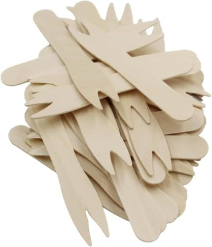 ECONX Birchwood Disposable Chip Forks 1000pc 90mm 3.5inch Wooden Fries Forks Party BBQs Takeaway Skewers Wood Pick Forks Use for Chips, Potato Wedges Ideal for Finger Food, Snacks and Tapas