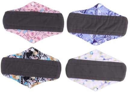 FRCOLOR 4piezas Compresas Higiénicas Bambú Reutilizables Compresas Menstruales Lavables Lactancia Femenina para Uso Diario