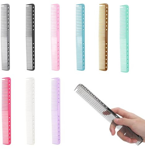 9 Stück Haarschneidekamm, Friseur Kamm, Multifunktionaler Friseur Kamm (Mehrfarbig)