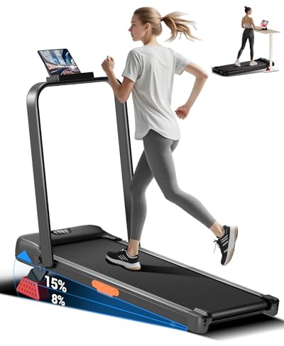 CURSOR Cinta de Correr Plegable Inclinable 12KM/H, Walking Pad Inclinable 3 en 1 con Motor Silencioso Mejorado 2.5HP, Capacidad de Carga Máxima 136KG