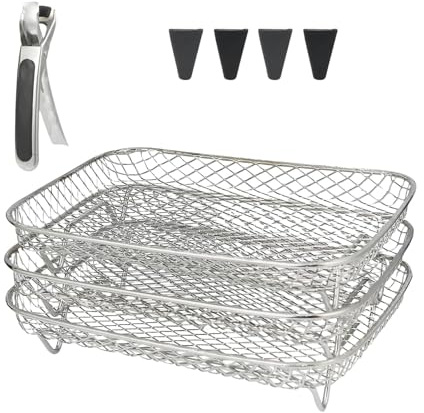 Support pour friteuses à air comprimé en acier inoxydable multi-couches pour déshydratateur, grille à toasts, outil de friteuse à air, accessoires de cuisine, accessoires pour friteuses à air