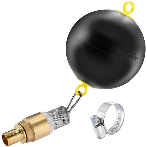 Poppstar Kit di aspirazione con galleggiante: sfera galleggiante 6, moschettone 5x50mm, fascetta per tubo (campo serraggio 20-32mm, larghezza 12mm), valvola di non ritorno 1, cestello di aspirazione