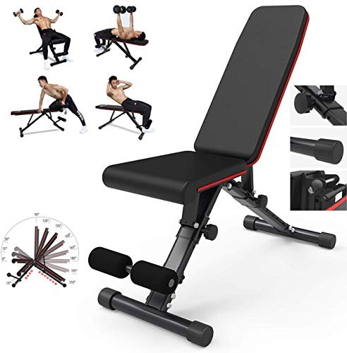 träningsbänk, Justerbar sit-up tyngdlyftningsbädd hantelpall fitnessstol bänkpress professionell sportträningsutrustning