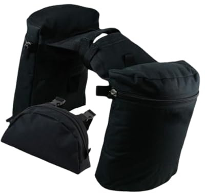 MotiveTech Sacoche Ensemble Sacoche Selle Sacoche Corne Pochette de Selle Polyvalente Légère Oxford Résistante Adaptée à l'Équitation Randonnée Cadeaux Amis, Noir