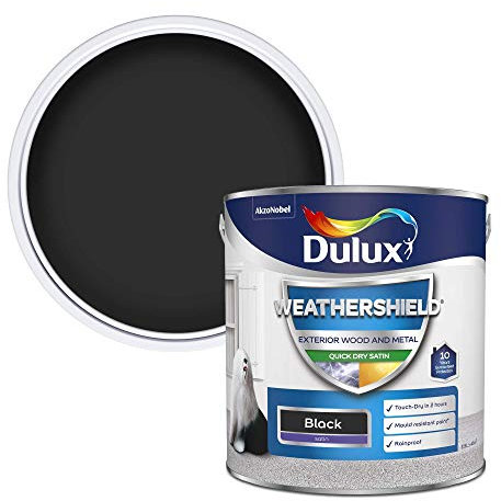 Dulux Weather Shield Quick Dry Satin Paint, 2.5 L - Black