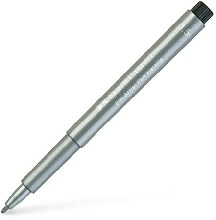 FABER-CASTELL 167351 - Tuschestift Pitt artist pen, Stärke 1,5 mm, silber, 1 Stück
