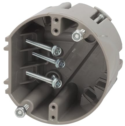 Southwire Electrical Box for Ceiling Fan, Light Fixture, 50lb Ceiling Fan and 75lb Light Fixture Support, Depth Adjustable, Gray, MSBFAN