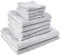 Dreamscene – lujo 100% algodón egipcio 10 piezas juego de toalla de baño Set de regalo de baño de cara mano, plata gris, 10 unidades)