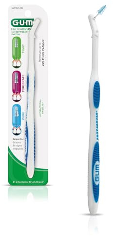 GUM Proxabrush Permanent Handle Refills - Compatible with Go-Betweens Interdental Brushes - Floss Picks for Teeth, Braces, and Implants