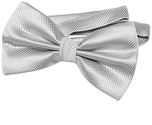 DonDon Pajarita para hombre de 12 x 6 cm ajustable y lista para usar - plata