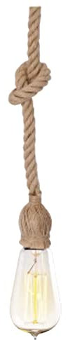 Bel Air Home - Seil Pendelleuchte VINTAGE für Restaurants - Wohnzimmer - Schlafzimmer - 1xE-27 100x10 cm - aus Hanfseil und Metall für gemütliche Atmosphäre und elegante (Glühbirne nicht inklusive)