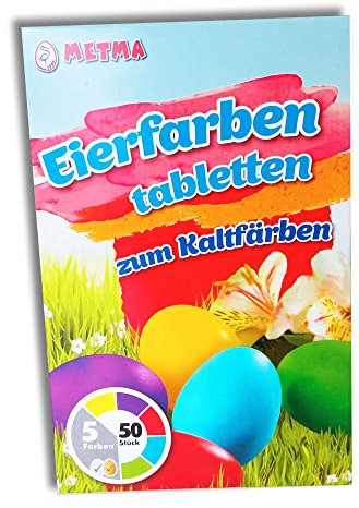 Eierfarbe zum Kaltfärben 5 Tabletten blau, gelb, grün, rot, lila Ostereierfarbe Färbefarbe