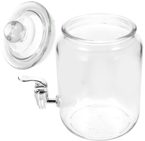 Cabilock Botella De Vidrio Transparente Con Grifo Dispensador De Bebidas Tarro De Vino Sellado Almacenamiento De Bebidas Para Fiestas