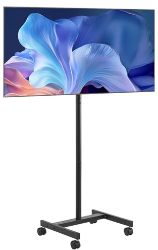 VEVOR Support TV à roulettes, pour téléviseurs/LED/LCD/OLED de 431,8 à 1397 mm, Chariot TV Mobile, jusqu'à 20 kg, Support télé sur Pied Portable, Max. VESA 200 x 200 mm, pour Salon, Bureau, extérieur