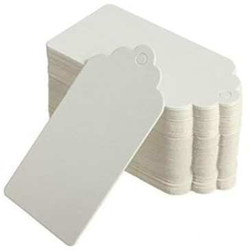 Hrlace 100 stycken presentetiketter kraftpapper hängen etiketter rektangulära fkartongetiketter för presentförpackning gör-det-själv-projekt jul fest bröllopsdekoration vit 4 x 7 cm