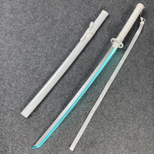 HJHUUA Spada Laser da 100 cm,Katana in Legno,bokken Fatto a Mano con Striscia Luminosa,Katana in bambù per Allenamento di Kendo,Cosplay,Feste,Regalo (Nero,Bianco)