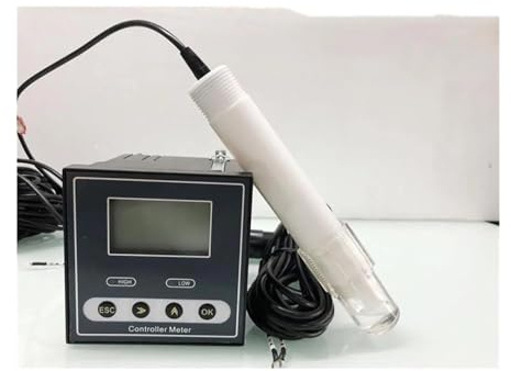 DRAUXI PH Meter PH Online Controller With RS485 Ralay Out Lower Price Hydroponic Ph Ec Meter Controller Automatic Digital Sensitive(Silver 2PCS)
