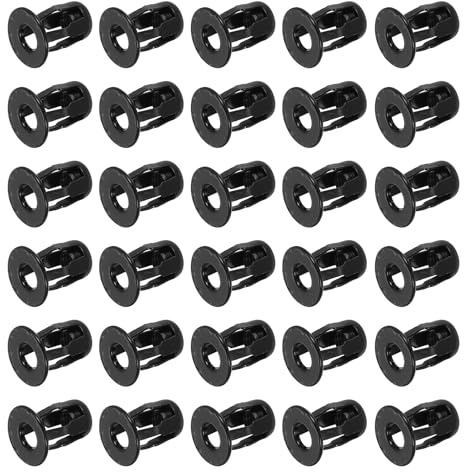 QUARKZMAN 30Pcs M6x18mm Dadi A Farfalla, Inserimento Filettato In Acciaio Al Carbonio Finitura Zincata, Rivetti A Presa Multipla E Cave, Uso In Pareti Morbide E Sottili, Colore Nero