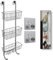 smartpeas Duschregal Mit 3 Ebenen Grau/Chrom-Optik – Badregal Ohne Bohren Zum Hängen – 86X30X11Cm – Hochwertiger Stahl – Pulverbeschichtung & Rostfrei – Extra: 2X Edelstahl-Klebehaken