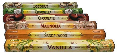 Surtido Mix Inciensos Aromáticos | Incienso Natural Aromaterapia | Pack 6 Paquetes de 20 Unidades c.u. | Gran Duración Aroma Delicado