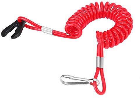 Cordón para llave del interruptor de parada del motor, encendido del motor fueraborda Interruptor de parada de emergencia, cordón para llave, clip de cuerda para todas las series