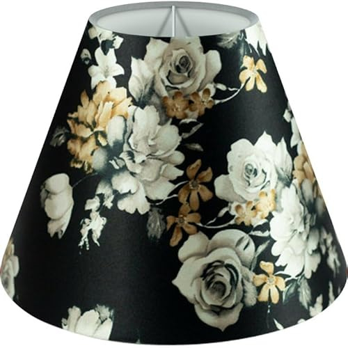 Wogati® Premium Lampenschirm | Größe: S | ØU:20cm | Farbe: Floral | E14/E27 | konisch | Baumwolle | für Stehlampen, Hängelampen, Tischlampen, Deckenlampen