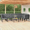 Blukee 9-TLG. Garten-Lounge-Set Schwarz und Grau Poly Rattan Gartenlounge Outdoor Balkonlounge Garden Furniture Sets Balkonsofa Gartensofa Loungemöbel Balkon Outdoor Sofa