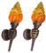 Lampes Torches Murales | Applique Murale Industrielle Rustique Au Design Unique,luminaire Avec Abat-Jour En Verre Flamme Et Support En Forme De Poing En Aluminium Brun Antique