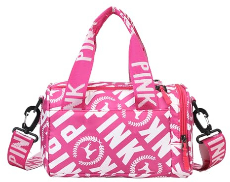 Piccola borsa da ginnastica da donna, sportiva, borsa da viaggio multifunzionale, per attività all'aperto, borsa da allenamento impermeabile, per escursioni, corsa, yoga, sport, viaggi, Rosa caldo,