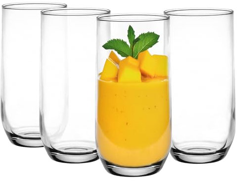 Glasmark KROSNO 1992 Juego de vasos para beber, vasos largos, 4 unidades, 400 ml, vasos de agua, vasos de cóctel, vaso alto, apto para lavavajillas