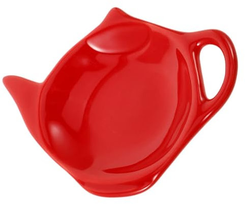 Gatuida Bandeja para Bolsitas De Té De Cerámica Plato Decorativo Forma De Tetera para Fiestas De Té Platillo para Condimentos