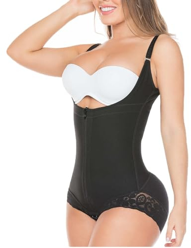 Ahigh Fajas Reductoras Mujer Postparto - Body Reductor Adelgazante con Control de Abdomen Ajustable, Tirantes Ajustables y Material Transpirable - Moldeadora de Figura Reductora (Negro) L